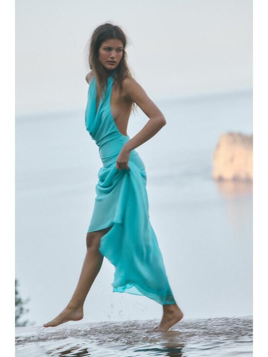 Zara Dresses & Skirts - ZARA COMBINATION HALTER MIDI DRESS